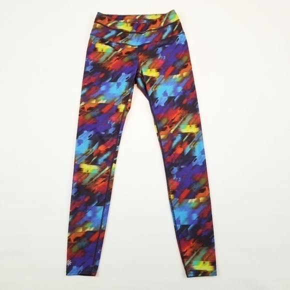 Athleta multicolor abstract print full length leggings women's size XS - Picture 8 of 9